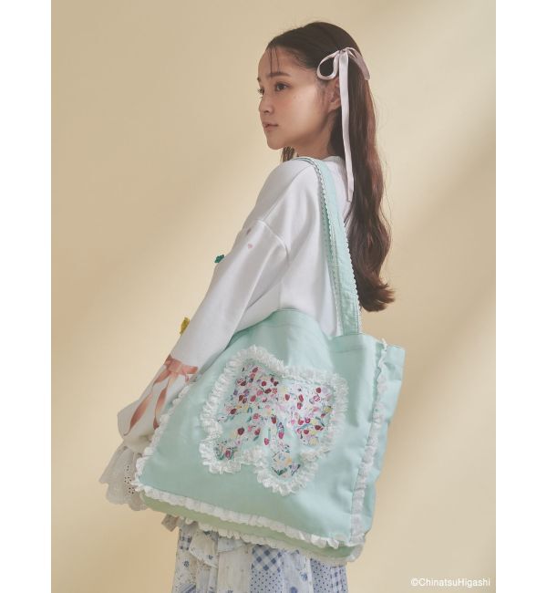 merry jenny「Dream Garden-tulip ribbon lace tote」|トートバッグ|