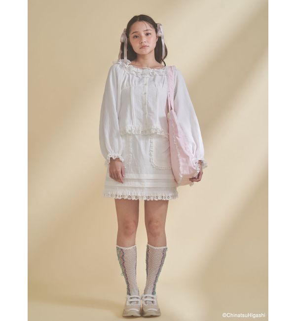 merry jenny「Dream Garden-tulip ribbon lace tote」|トートバッグ|