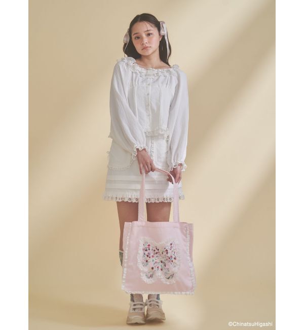 merry jenny「Dream Garden-tulip ribbon lace tote」|トートバッグ|