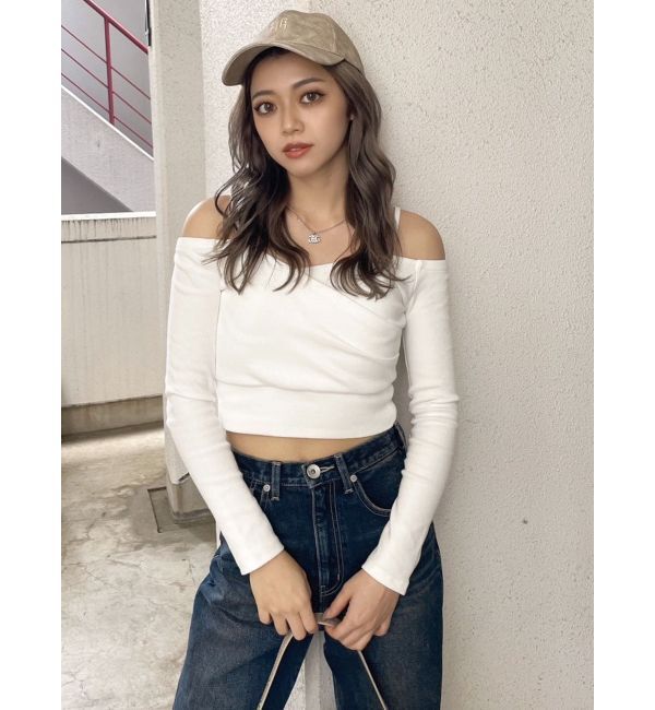 GYDA「カシュクールデザインオフショルトップス」|Tシャツ・カットソー|