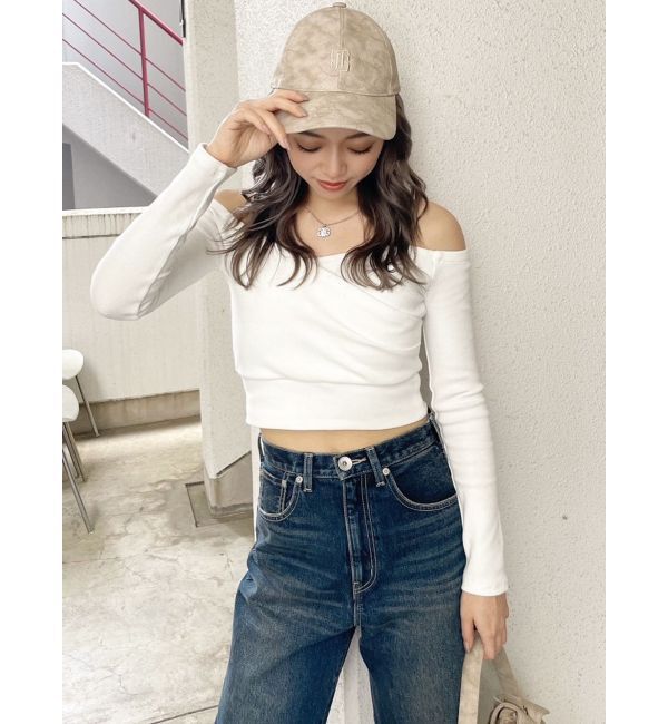 GYDA「カシュクールデザインオフショルトップス」|Tシャツ・カットソー|