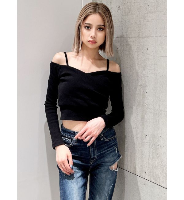 GYDA「カシュクールデザインオフショルトップス」|Tシャツ・カットソー|