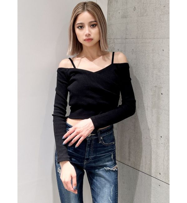 GYDA「カシュクールデザインオフショルトップス」|Tシャツ・カットソー|