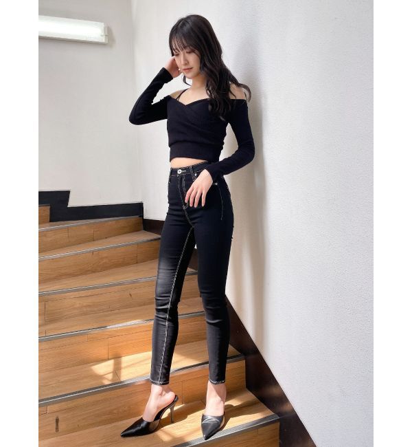 GYDA「カシュクールデザインオフショルトップス」|Tシャツ・カットソー|