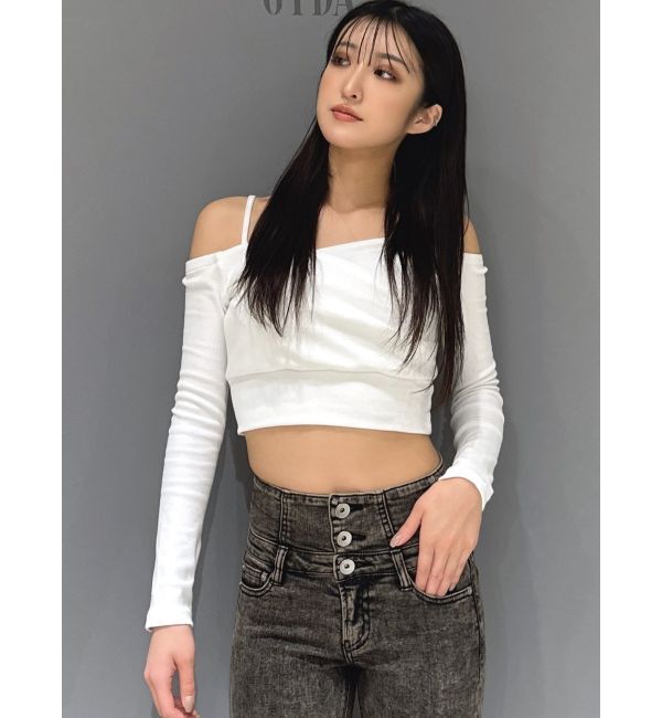 GYDA「カシュクールデザインオフショルトップス」|Tシャツ・カットソー|