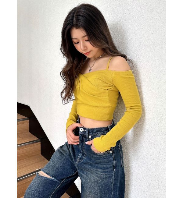 GYDA「カシュクールデザインオフショルトップス」|Tシャツ・カットソー|