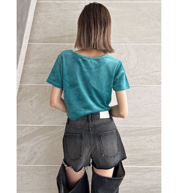 GYDA「CHILLAXING embroideryベロアトップス」|Tシャツ・カットソー|