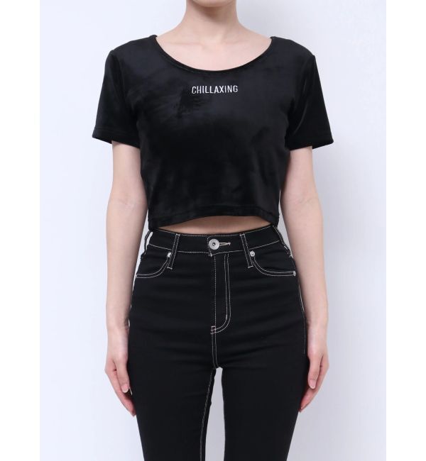GYDA「CHILLAXING embroideryベロアトップス」|Tシャツ・カットソー|