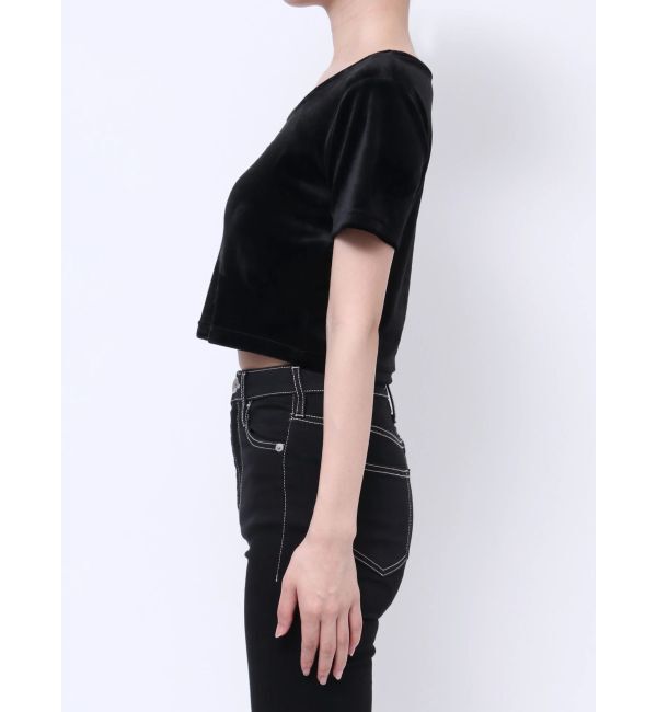 GYDA「CHILLAXING embroideryベロアトップス」|Tシャツ・カットソー|