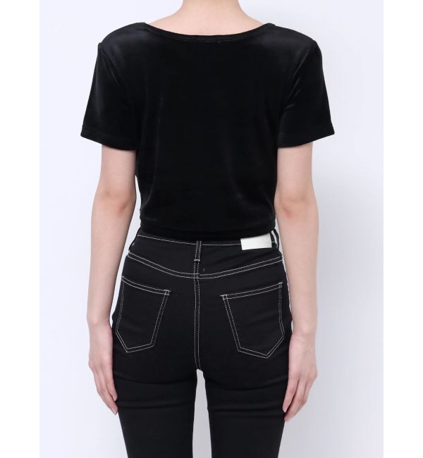 GYDA「CHILLAXING embroideryベロアトップス」|Tシャツ・カットソー|