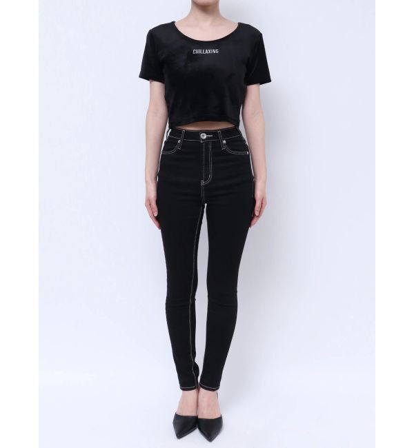 GYDA「CHILLAXING embroideryベロアトップス」|Tシャツ・カットソー|