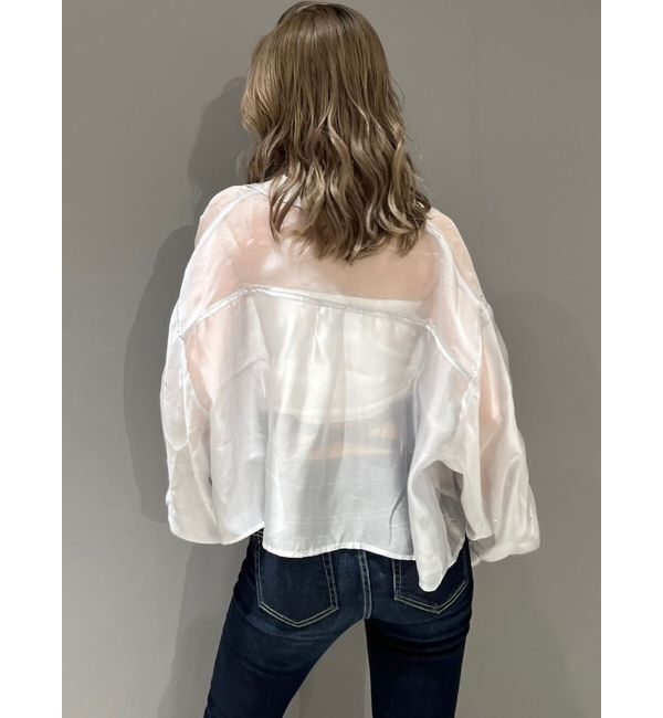 GYDA「シアーラインストーンショートシャツ」|シャツ・ブラウス|