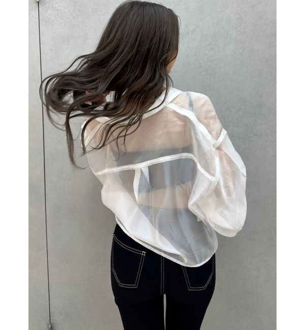 GYDA「シアーラインストーンショートシャツ」|シャツ・ブラウス|