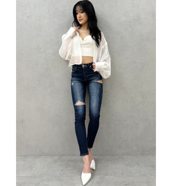 GYDA「シアーラインストーンショートシャツ」|シャツ・ブラウス|