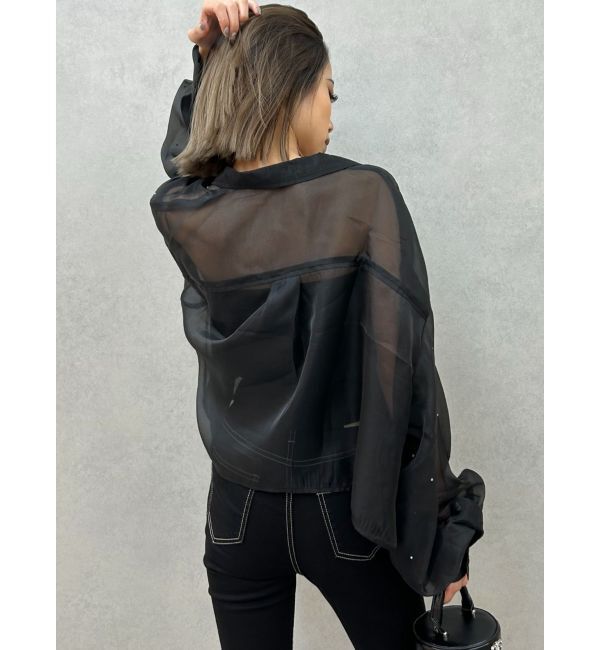 GYDA「シアーラインストーンショートシャツ」|シャツ・ブラウス|