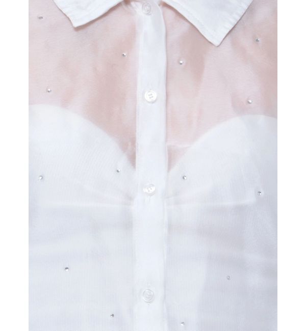 GYDA「シアーラインストーンショートシャツ」|シャツ・ブラウス|