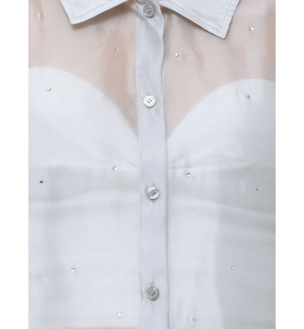 GYDA「シアーラインストーンショートシャツ」|シャツ・ブラウス|