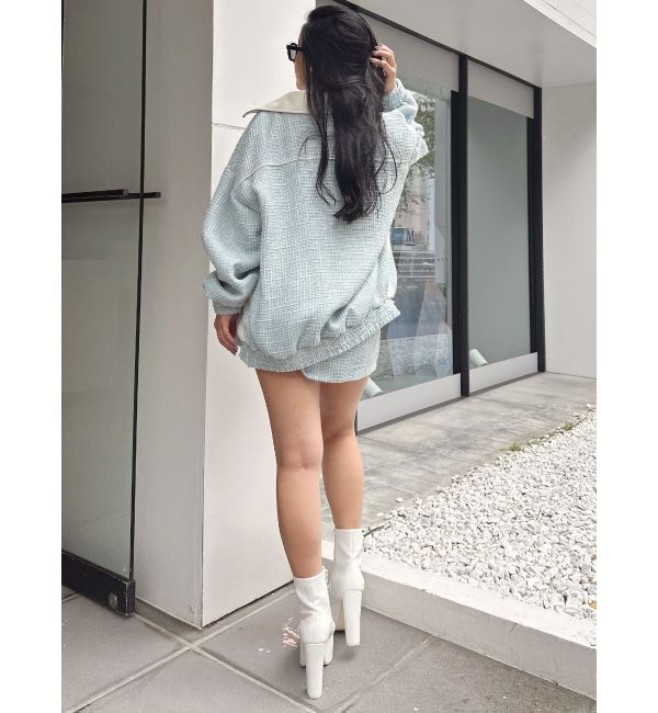 GYDA「ツイード異素材ライダースジャケット【SETUP着用可】」|ライダースジャケット|