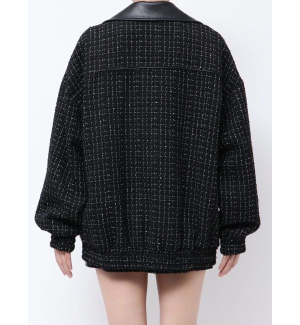 GYDA「ツイード異素材ライダースジャケット【SETUP着用可】」|ライダースジャケット|