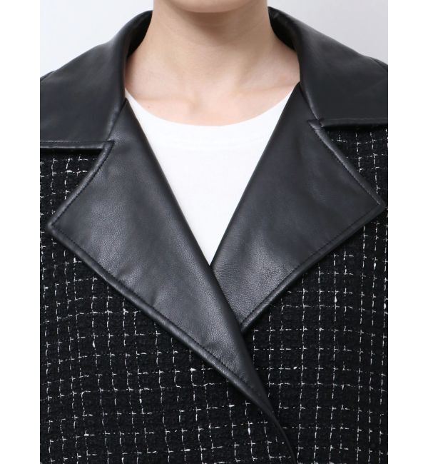 GYDA「ツイード異素材ライダースジャケット【SETUP着用可】」|ライダースジャケット|