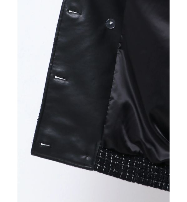 GYDA「ツイード異素材ライダースジャケット【SETUP着用可】」|ライダースジャケット|