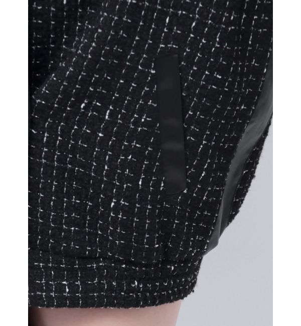 GYDA「ツイード異素材ライダースジャケット【SETUP着用可】」|ライダースジャケット|