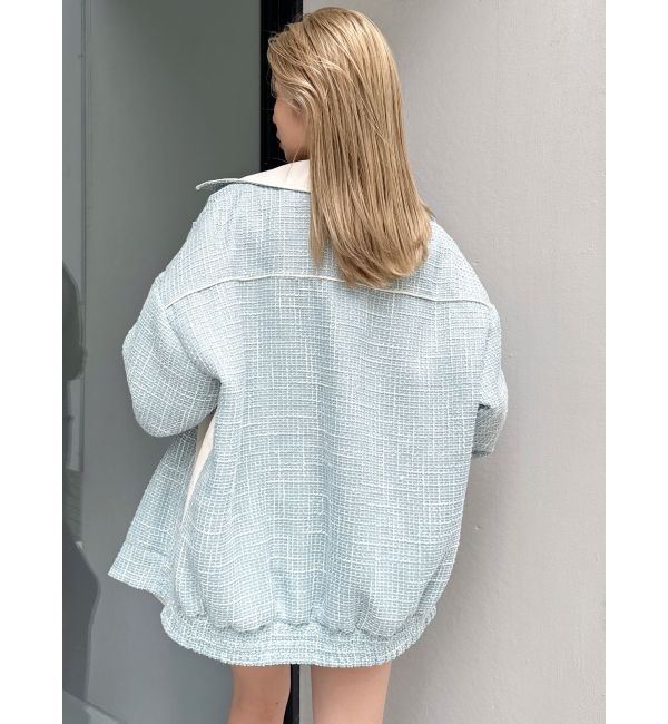 GYDA「ツイード異素材ライダースジャケット【SETUP着用可】」|ライダースジャケット|