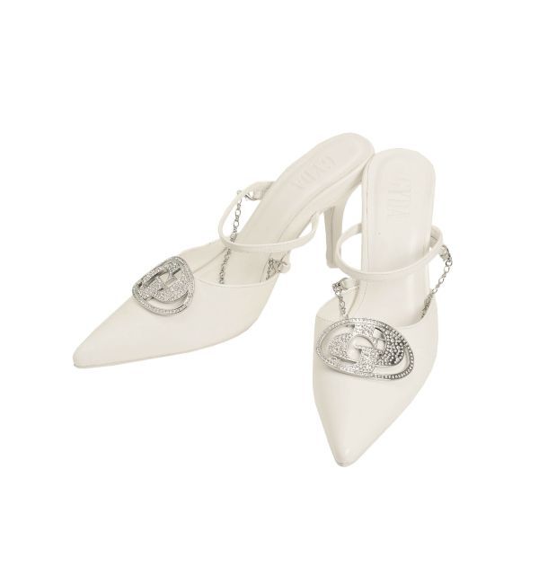 GYDA「3way GDビジューMOLDチェーンストラップポインテッドミュール」|パンプス|