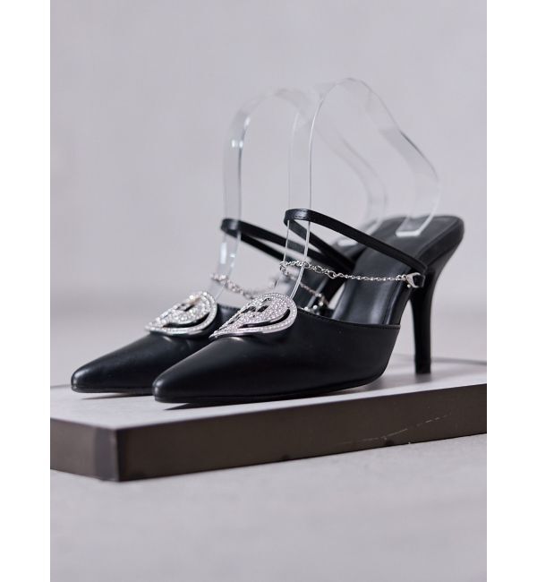 GYDA「3way GDビジューMOLDチェーンストラップポインテッドミュール」|パンプス|