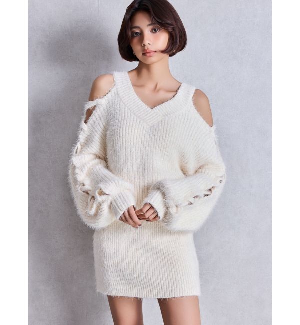 GYDA「シャギーニットタイトミニスカートライクショートパンツ」|スカート|