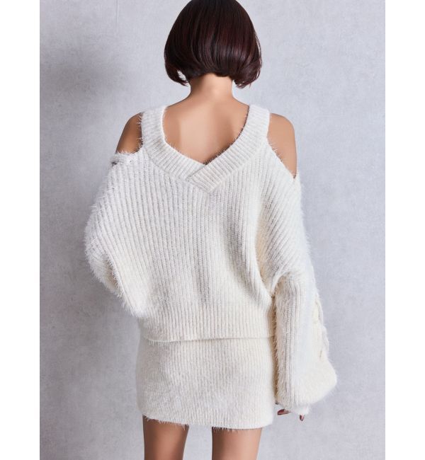 GYDA「シャギーニットタイトミニスカートライクショートパンツ」|スカート|