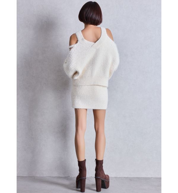 GYDA「シャギーニットタイトミニスカートライクショートパンツ」|スカート|