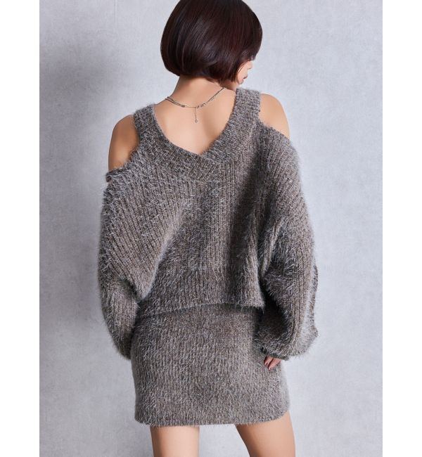 GYDA「シャギーニットタイトミニスカートライクショートパンツ」|スカート|