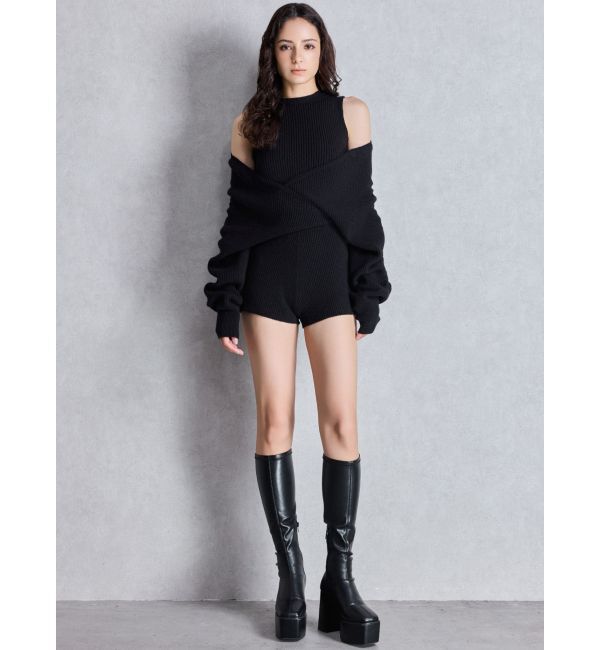 GYDA「ストレッチチャンキーブーツ」|ロングブーツ|