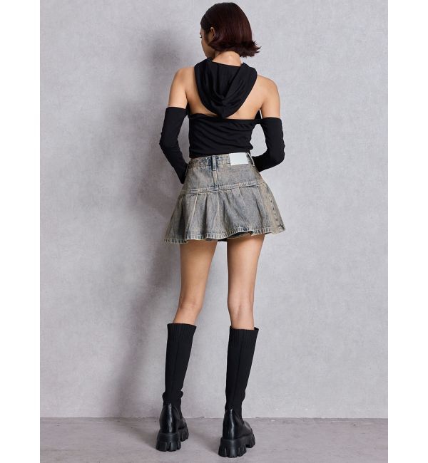 GYDA「GGフードショルダーオープンデザインショートトップス」|Tシャツ・カットソー|