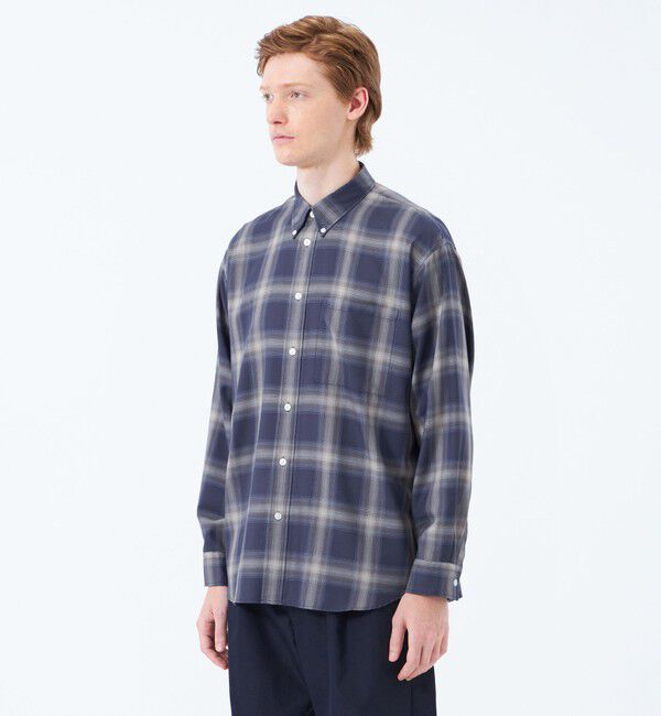 MACKINTOSH PHILOSOPHY「長袖オーバーサイズボタンダウンシャツ オンブレチェック」|シャツ・ブラウス|