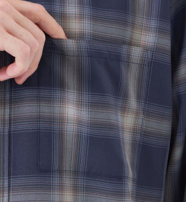 MACKINTOSH PHILOSOPHY「長袖オーバーサイズボタンダウンシャツ オンブレチェック」|シャツ・ブラウス|