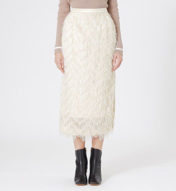  「インディアンカットジャカードタイトスカート」|スカート|