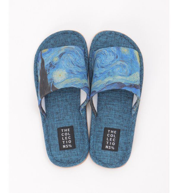 TOKYO DESIGN CHANNEL「絵画プリントゴッホスリッパ」|ルームシューズ|ネイビー