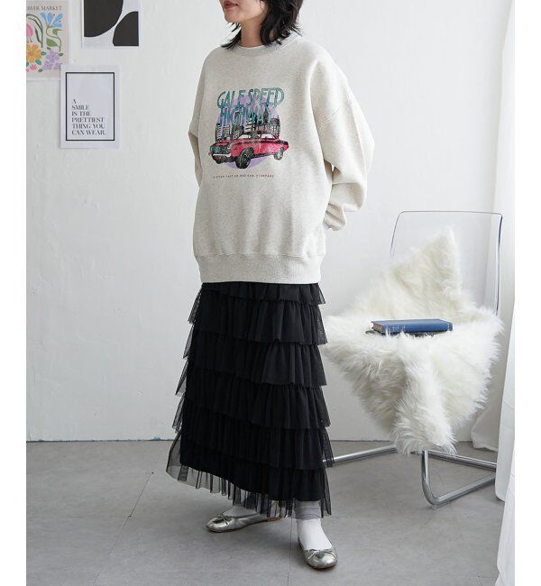 VENCE share style「レトロカープリントスウェット」|スウェット・ジャージ|