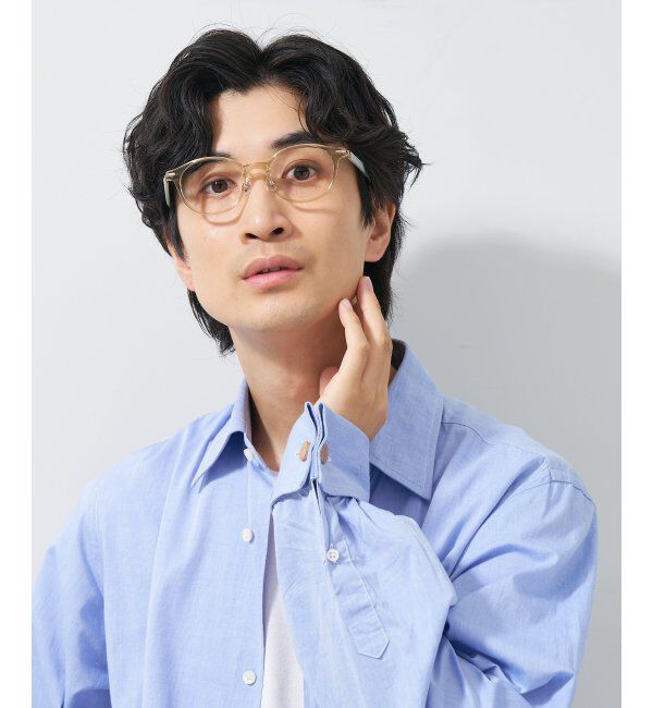  「ボストン型 メガネ│ズレ落ちにくい レザー調のラバーテンプルがオシャレなフレーム｜ レンズ交換券付」|メガネ|