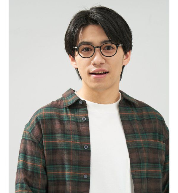  「ボストン型 メガネ│ズレ落ちにくい レザー調のラバーテンプルがオシャレなフレーム｜ レンズ交換券付」|メガネ|