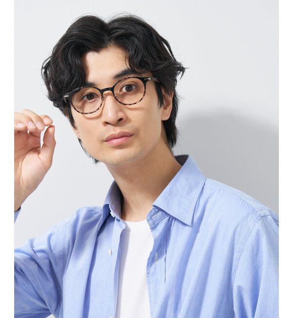  「ボストン型 メガネ│ズレ落ちにくい レザー調のラバーテンプルがオシャレなフレーム｜ レンズ交換券付」|メガネ|