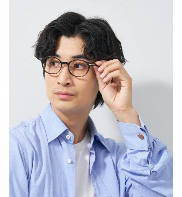  「ボストン型 メガネ│ズレ落ちにくい レザー調のラバーテンプルがオシャレなフレーム｜ レンズ交換券付」|メガネ|