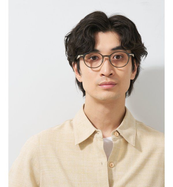  「ボストン型 メガネ│ズレ落ちにくい レザー調のラバーテンプルがオシャレなフレーム｜ レンズ交換券付」|メガネ|