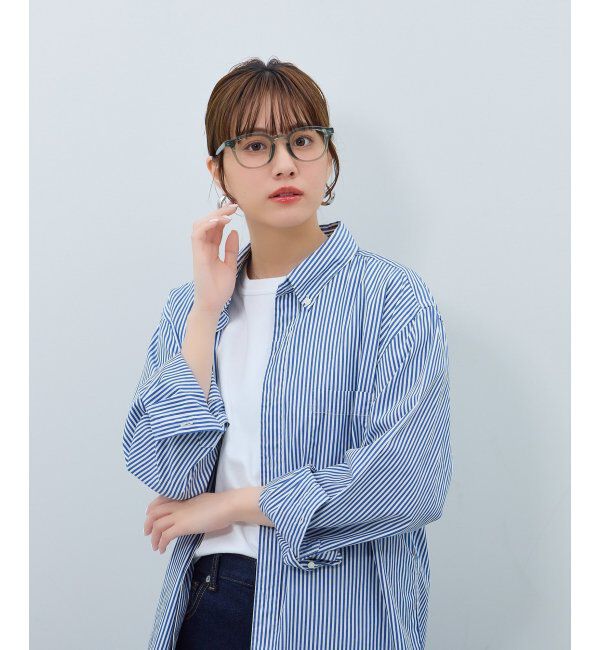  「ウェリントン型 メガネ | 伊達メガネ ユニセックス CLASSIC  レンズ交換券付」|メガネ|薄グリーン