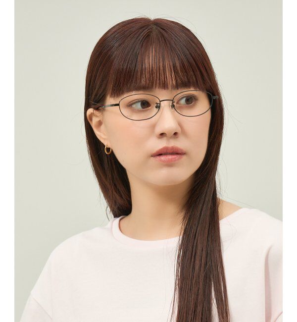  「オーバル型 メガネ 軽量 チタン｜大人可愛い｜伊達メガネ 度付きメガネ｜ビジネス レンズ交換券付」|メガネ|