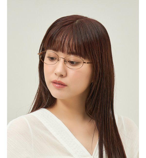  「オーバル型 メガネ 軽量 チタン｜大人可愛い｜伊達メガネ 度付きメガネ｜ビジネス レンズ交換券付」|メガネ|