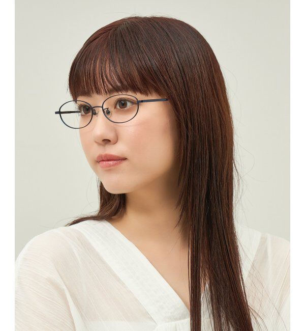  「オーバル型 メガネ 軽量 チタン｜大人可愛い｜伊達メガネ 度付きメガネ｜ビジネス レンズ交換券付」|メガネ|