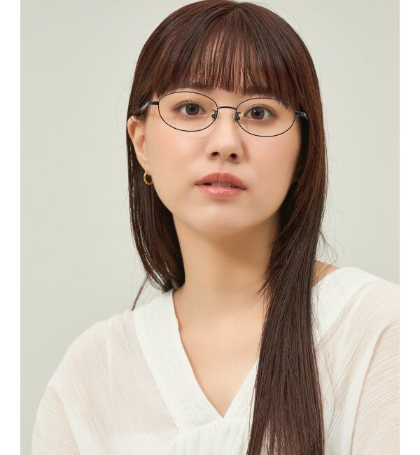  「オーバル型 メガネ 軽量 チタン｜大人可愛い｜伊達メガネ 度付きメガネ｜ビジネス レンズ交換券付」|メガネ|